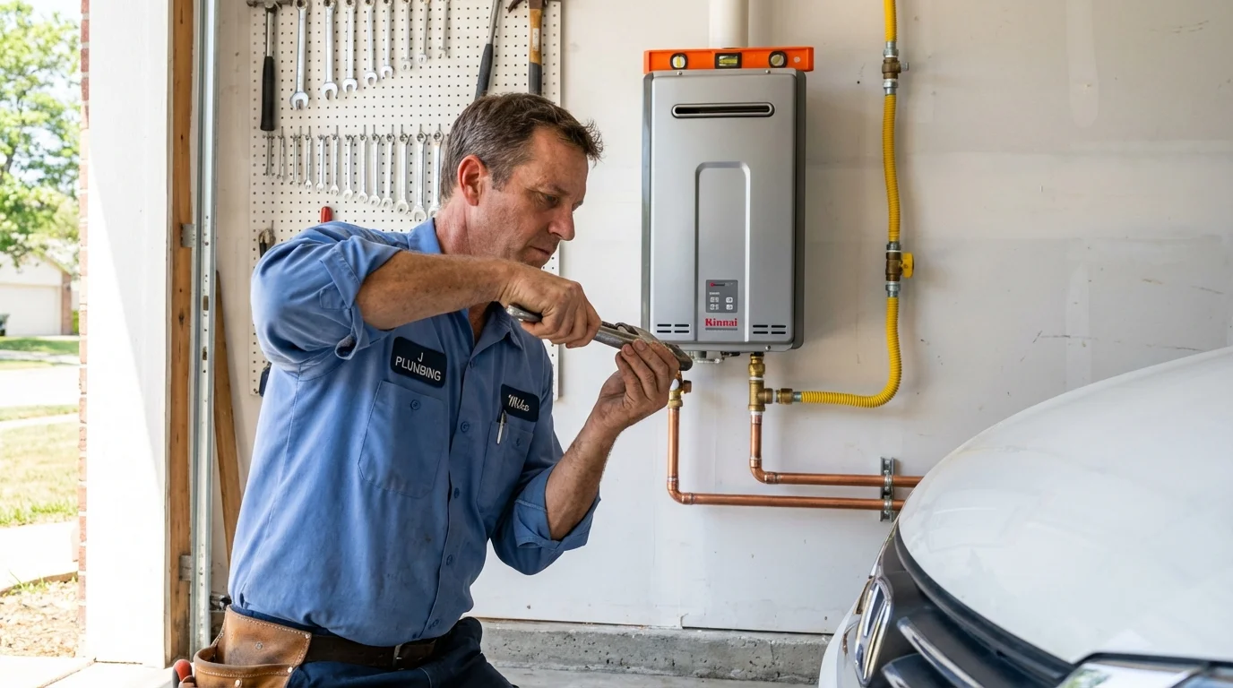 Tankless water heater installation by a Johns Plumbing LLC plumber in Draper